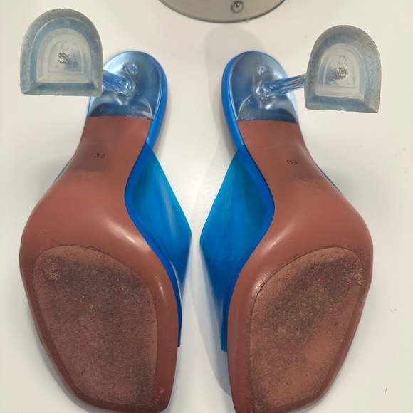 Amina Muaddi Vibrant Blue Heels - Picture 4 of 10